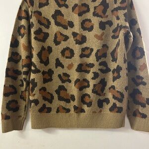 It's Our Time Men's Leopard Print Crewneck Sweater - Brown and Black